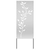 vidaXL &Eacute;cran de confidentialit&eacute; de jardin Floral Argent&eacute; 50 x 140 cm