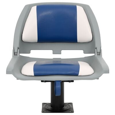 vidaXL Ensemble de sièges de bateau pliables 2 pcs bleu et blanc