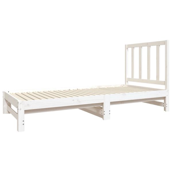 vidaXL Lit coulissant sans matelas blanc 2x(90x190) cm