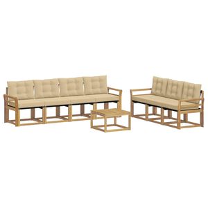 vidaXL Ensemble de canap&eacute;s d'ext&eacute;rieur 8 pcs Blanc et Beige