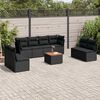 vidaXL Salon de jardin 9 pcs avec coussins noir r&eacute;sine tress&eacute;e