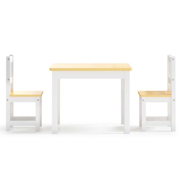 vidaXL Ensemble de table et chaises pour enfants 3 pcs Blanc et beige