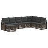 vidaXL Ensemble de canap&eacute; de jardin 8 pc Gris polyrotin