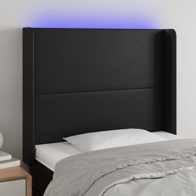 vidaXL Tête de lit à LED Noir 83x16x118/128 cm Similicuir