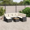 vidaXL Salon de jardin 8 pcs avec coussins noir r&eacute;sine tress&eacute;e