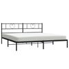 vidaXL Cadre de lit métal sans matelas avec tête de lit noir 200x200cm
