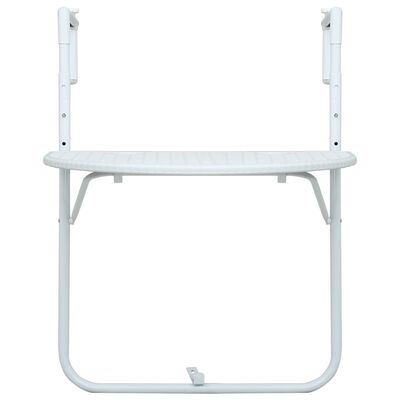 vidaXL Table de balcon Blanc 60x64x83,5 cm Plastique Aspect de rotin