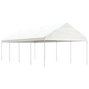 vidaXL Belv&eacute;d&egrave;re avec toit blanc 8,92x4,08x3,22 m poly&eacute;thyl&egrave;ne