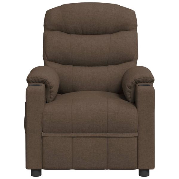 vidaXL Fauteuil inclinable &eacute;lectrique Marron Tissu
