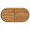 vidaXL Plateau de table ovale Bois de teck massif Naturel