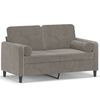 vidaXL Canap&eacute; 2 places oreillers et coussins Gris clair 120 cm Velours