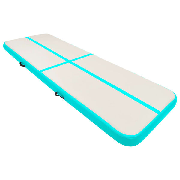 vidaXL Tapis gonflable de gymnastique avec pompe 300x100x15cm PVC Vert