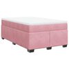 vidaXL Sommier &agrave; lattes de lit avec matelas rose 120x190 cm velours