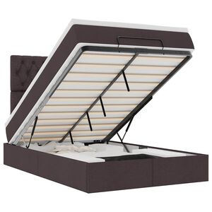 VidaXL Cadre de lit ottoman avec matelas marron fonc&eacute; 120x190 cm tissu