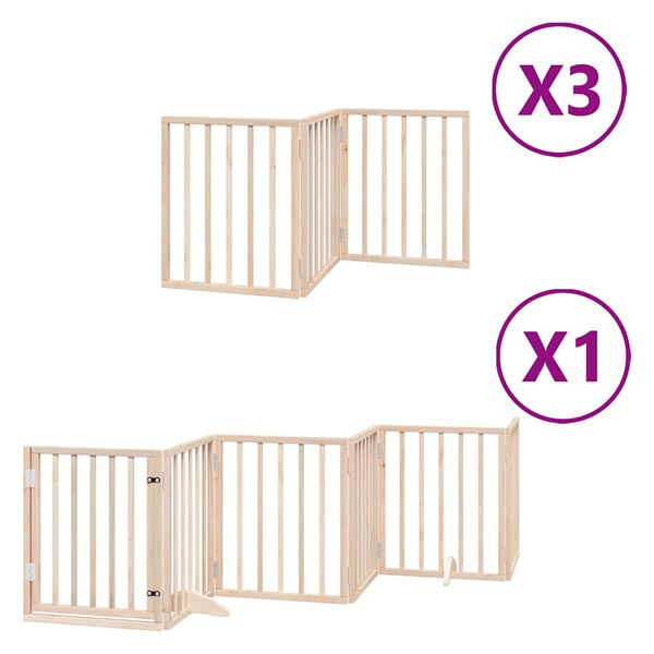 vidaXL Barri&egrave;re pour chien porte pliable 15 panneaux bois de peuplier