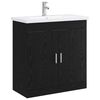 vidaXL Ensemble de mobilier de salle de bain Ch&ecirc;ne noir