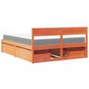 vidaXL Lit avec tiroirs/matelas cire marron 160x200 cm bois massif pin