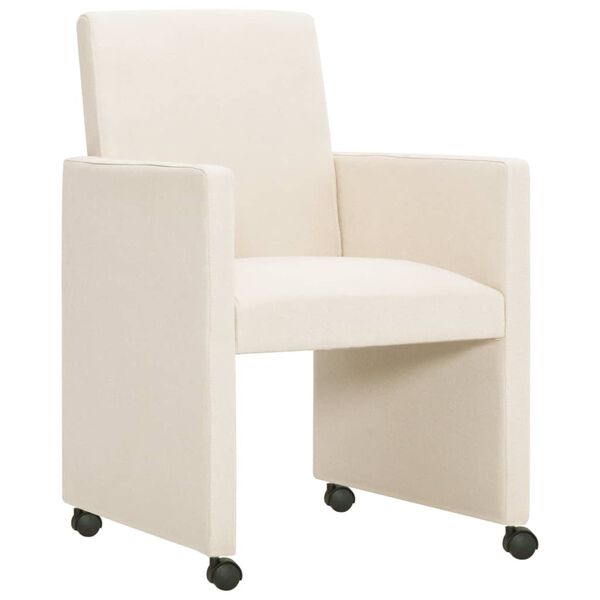 vidaXL Chaises &agrave; manger lot de 2 cr&egrave;me tissu
