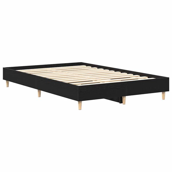 vidaXL Cadre de lit Ch&ecirc;ne noir 193 x 143 x 25 cm Bois d'ing&eacute;nierie