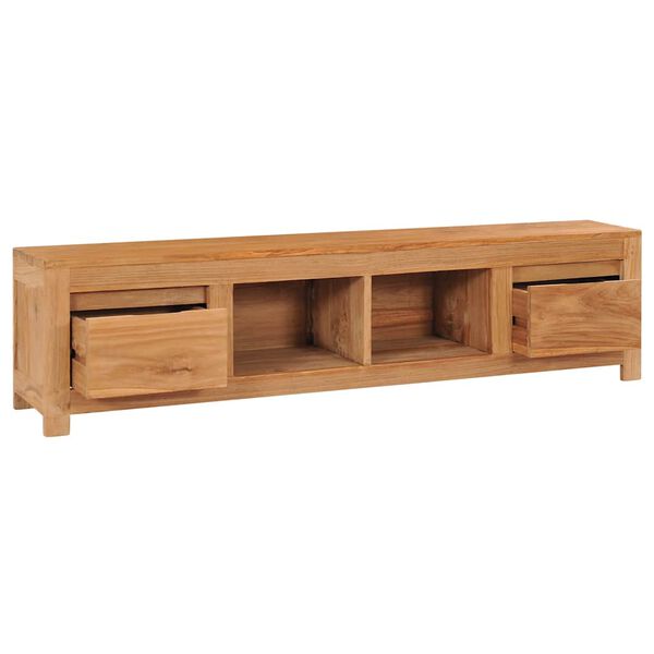 vidaXL Meuble TV 115x30x35 cm bois de teck massif