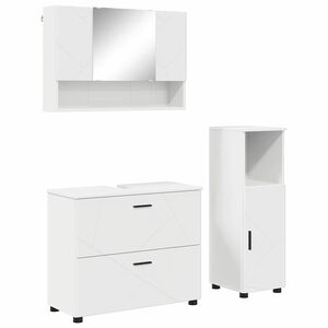 vidaXL Ensemble de mobilier de salle de bain avec tiroir 3 pcs Blanc