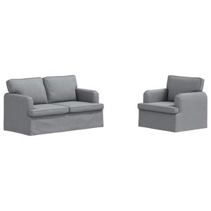 vidaXL Ensemble de Canap&eacute;s 2 pc Gris clair tissu
