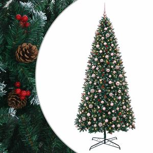 vidaXL Sapin de No&euml;l artificiel articul&eacute; avec boules 400 cm 600 LED