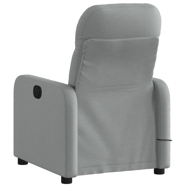 vidaXL Fauteuil de massage inclinable Gris clair Tissu