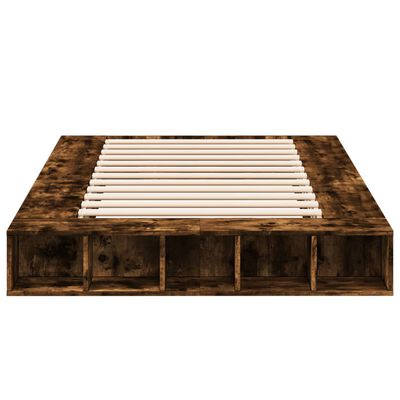 vidaXL Cadre de lit chêne fumé 120x200 cm bois d'ingénierie