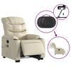 vidaXL Fauteuil inclinable de massage électrique crème similicuir
