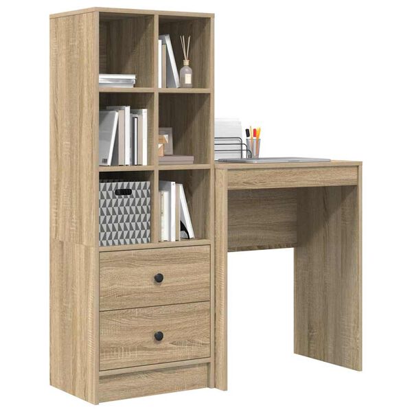 vidaXL Bureau avec tiroir 2 pcs Ch&ecirc;ne Sonoma