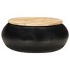 vidaXL Table basse Noir 68x68x30 cm Bois de manguier solide