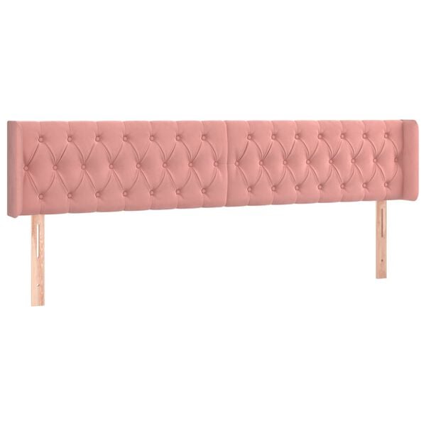 vidaXL T&ecirc;te de lit &agrave; LED Rose 183x16x78/88 cm Velours
