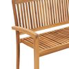 vidaXL Banc de jardin empilable et coussin 128,5cm Bois de teck massif