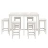 vidaXL Ensemble de bar de jardin 7 pcs blanc bois de pin massif