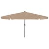 vidaXL Parasol de jardin 395 x 395 x 245 cm Polyester Rond Taupe