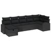 vidaXL Ensemble de Canap&eacute;s 7 pc Noir polyrotin