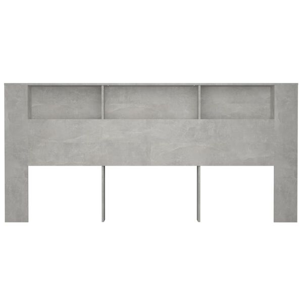 vidaXL Armoire de tête de lit Gris béton 220x18,5x104,5 cm