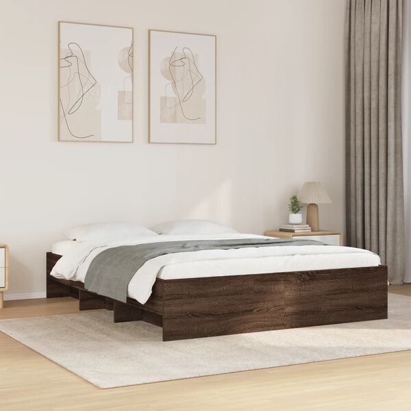 vidaXL Cadre de lit sans matelas ch&ecirc;ne marron 150x200 cm
