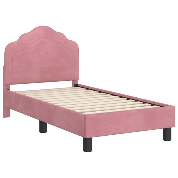 vidaXL Cadre de lit pour tout-petit avec t&ecirc;te de lit Rose 70 x 140 cm