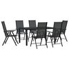 vidaXL Ensemble &agrave; manger de jardin 7 pcs noir aluminium