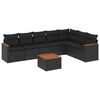 vidaXL Salon de jardin 8 pcs avec coussins noir r&eacute;sine tress&eacute;e