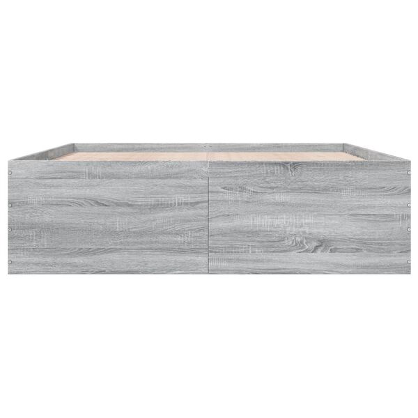 vidaXL Cadre de lit sans matelas sonoma gris 160x200 cm