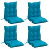 vidaXL Coussins de chaise &agrave; dossier bas lot de 4 bleu clair