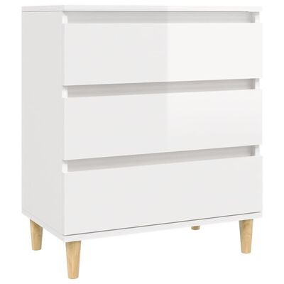 vidaXL Buffet Blanc brillant 60x35x70 cm Bois d'ingénierie