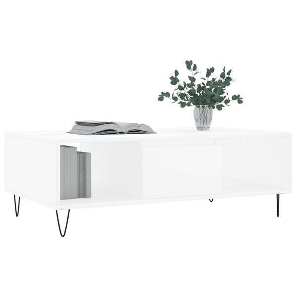 vidaXL Table basse blanc 104x60x35 cm bois d'ing&eacute;nierie