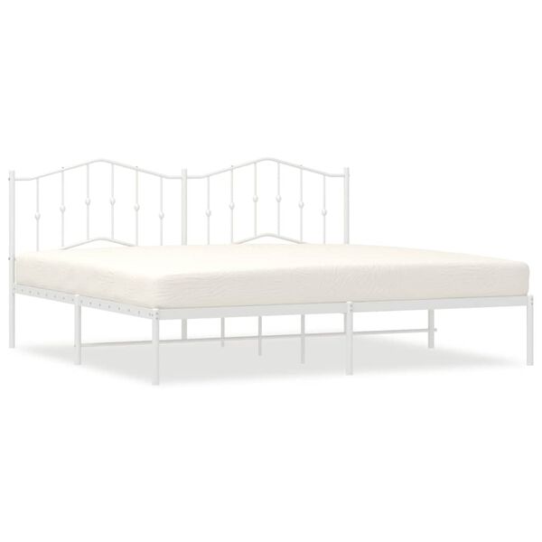 vidaXL Cadre de lit métal sans matelas et tête de lit blanc 193x203 cm