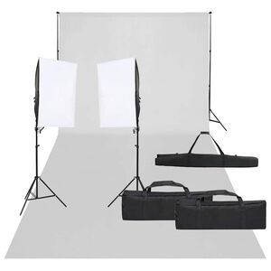 vidaXL Kit de studio photo avec &eacute;clairage et toile de fond