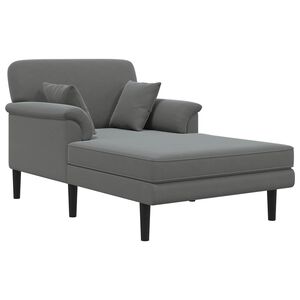 vidaXL Chaise longue Gris fonc&eacute; Velours
