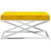 vidaXL Banc Jaune moutarde Velours et acier inoxydable